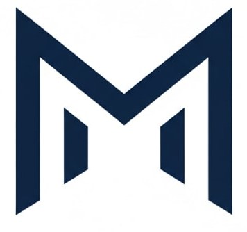 Deep navy geometric M emblem used as the logo for The Money Mastery Blueprint financial education brand
